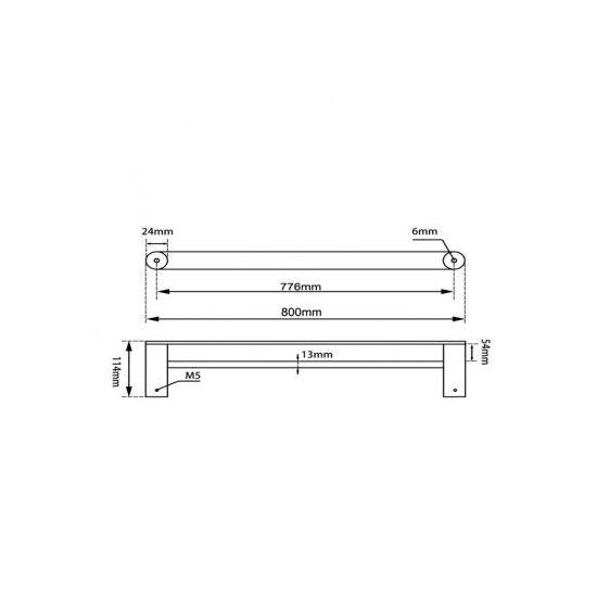 RUSHY Gun Metal Grey Double Towel Rail 800mm - Living and Bathroom