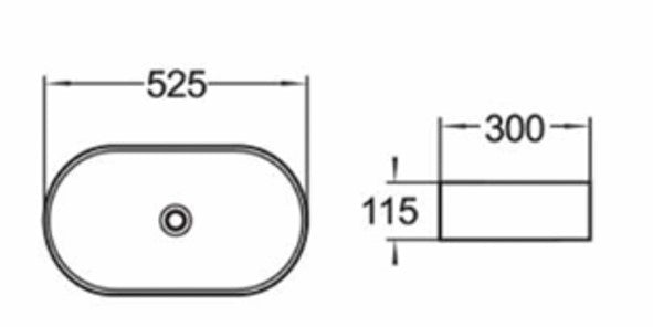 Above counter basin 525*300*115mm