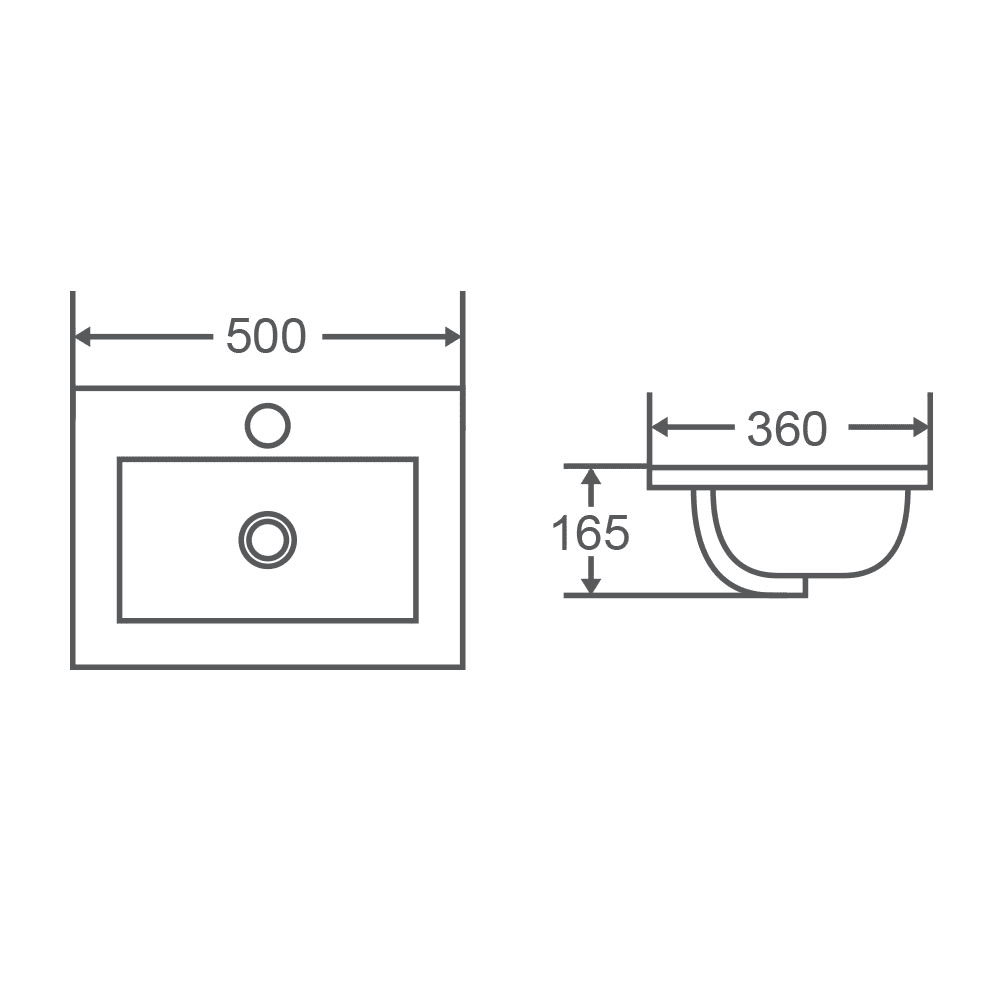 Kada 50M Insert Basin - Living and Bathroom