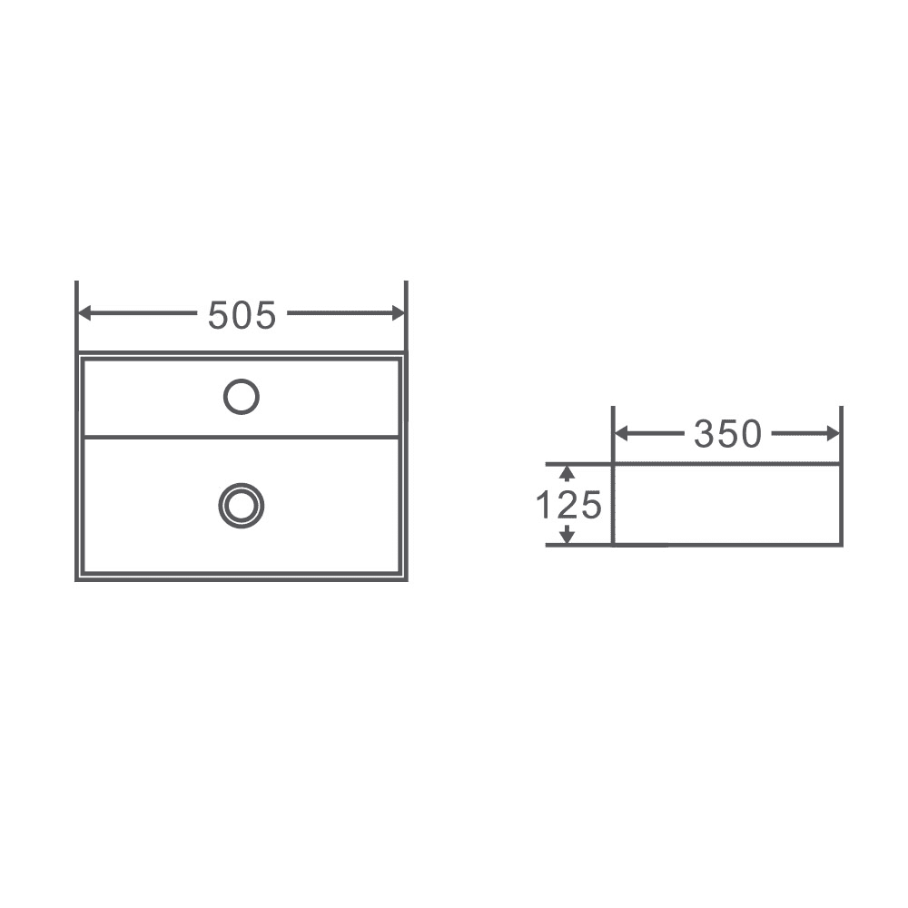 Kube 51M Wall-Hung Basin - Living and Bathroom