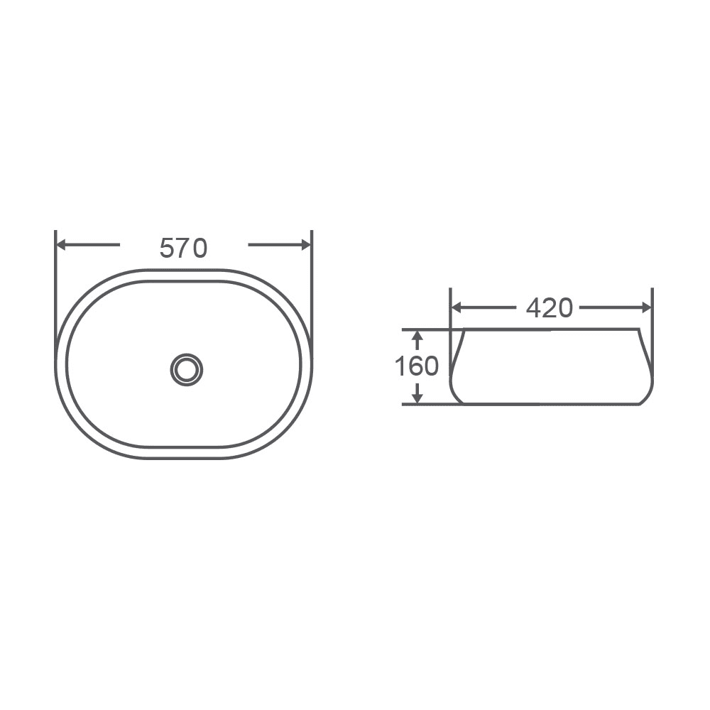 Lusso 57 Above Counter Designer Basin - Living and Bathroom