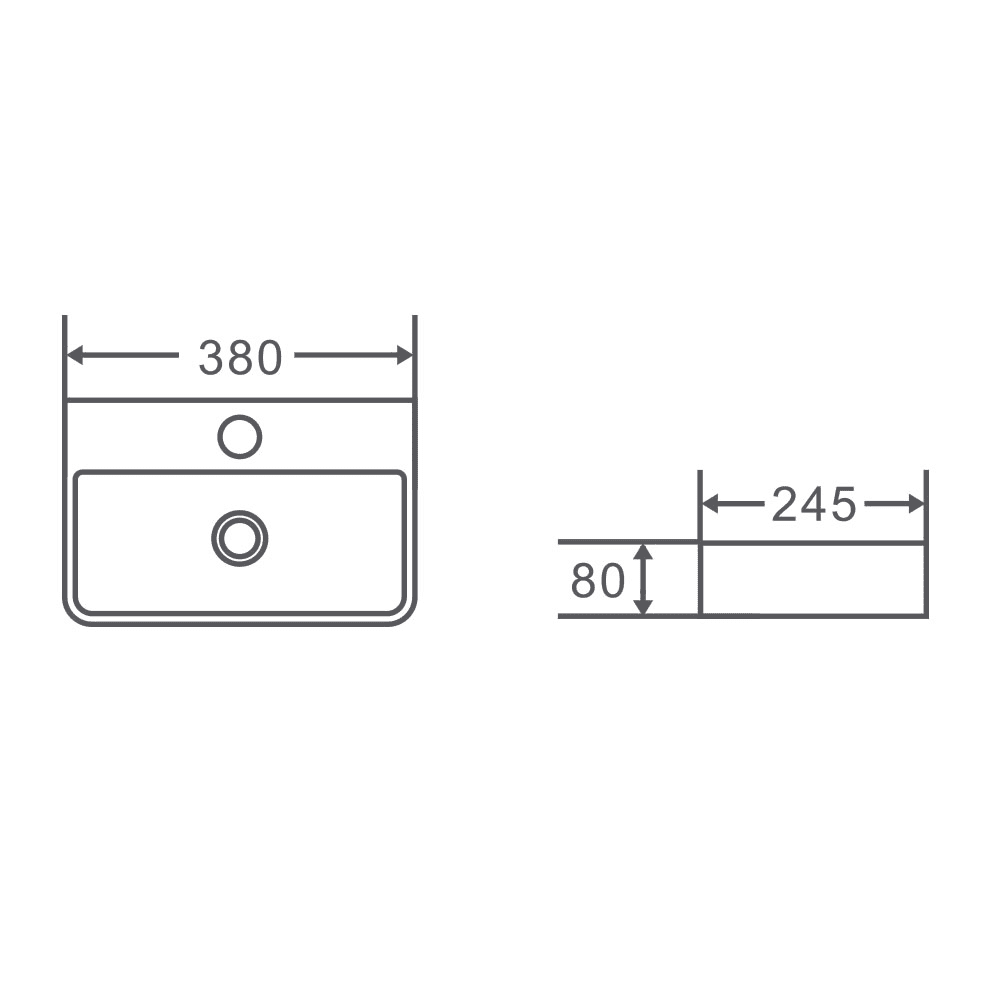 Mini 38 Compact Wall Hung Basin - Living and Bathroom
