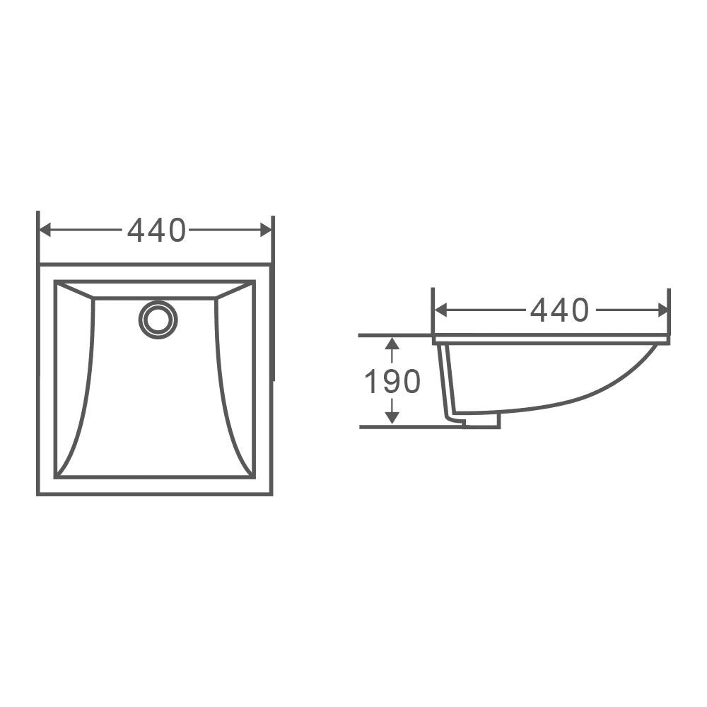 Nue 44 Undercounter Basin - Living and Bathroom
