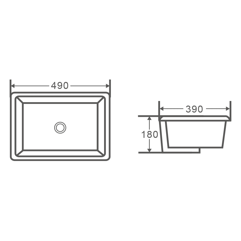 Nue 49 Undercounter Basin - Living and Bathroom
