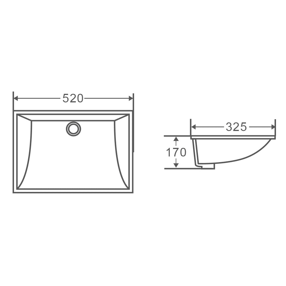 Nue 52 Undercounter Basin - Living and Bathroom