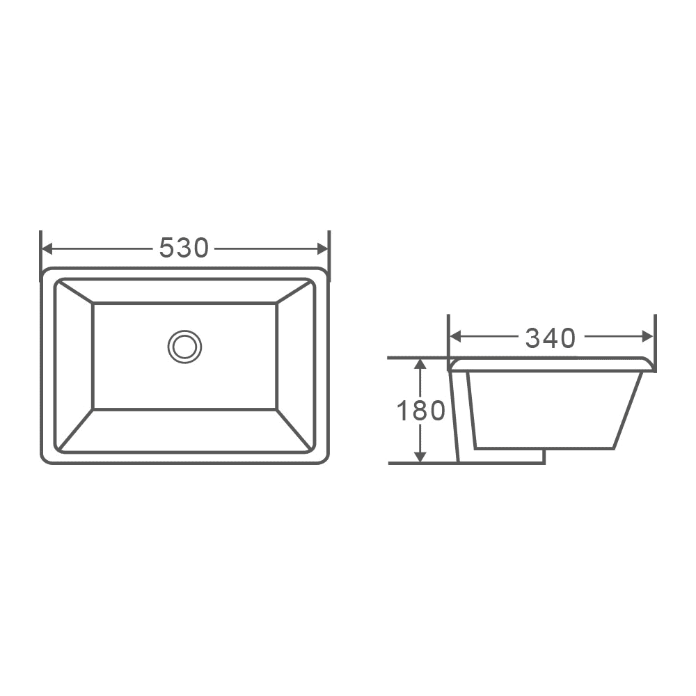 Nue 53 Undercounter Basin - Living and Bathroom