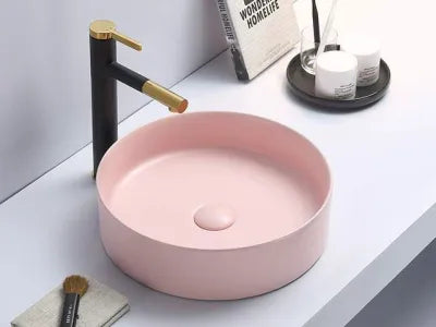 Olley Above Counter Basin 390*390*105 Matte Pink