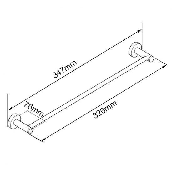 LUCID PIN Series Brushed Brass Towel Rail 300mm - Living and Bathroom