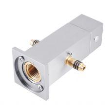 Square Brushed Nickel Shower Station without Shower Head and Handheld Shower - Living and Bathroom