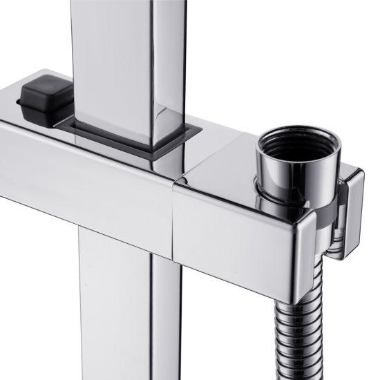 Square Chrome Shower Station without Shower Head and Handheld Shower - Living and Bathroom