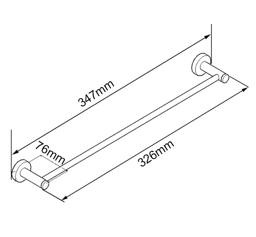 LUCID PIN Series Chrome Towel Rail 300mm