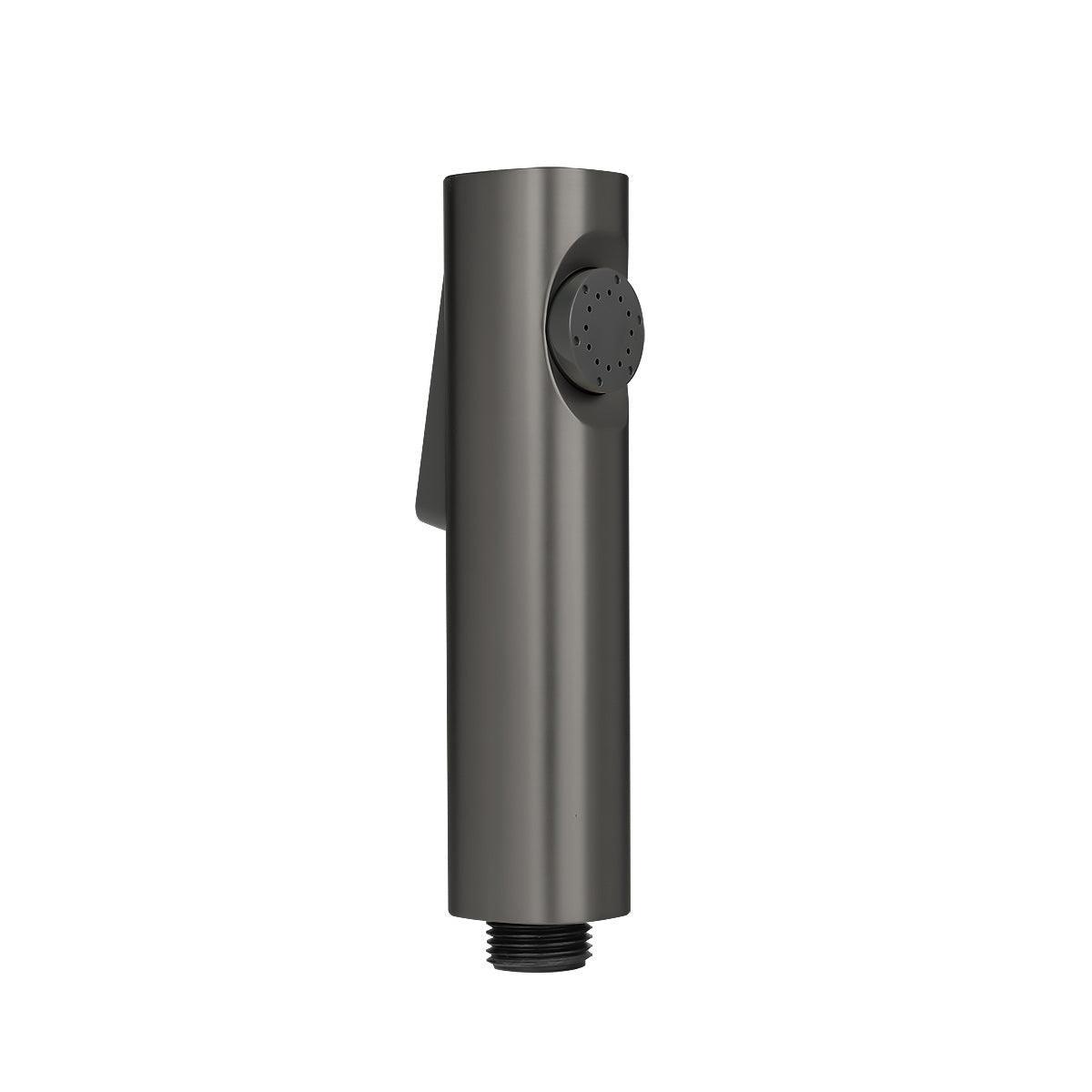 Round Gun Metal Grey ABS Toilet Bidet Spray Kit with Stainless Steel Hose - Living and Bathroom