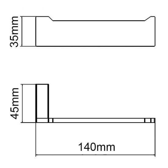 IVANO Series Square Black Toilet Paper Holder - Living and Bathroom