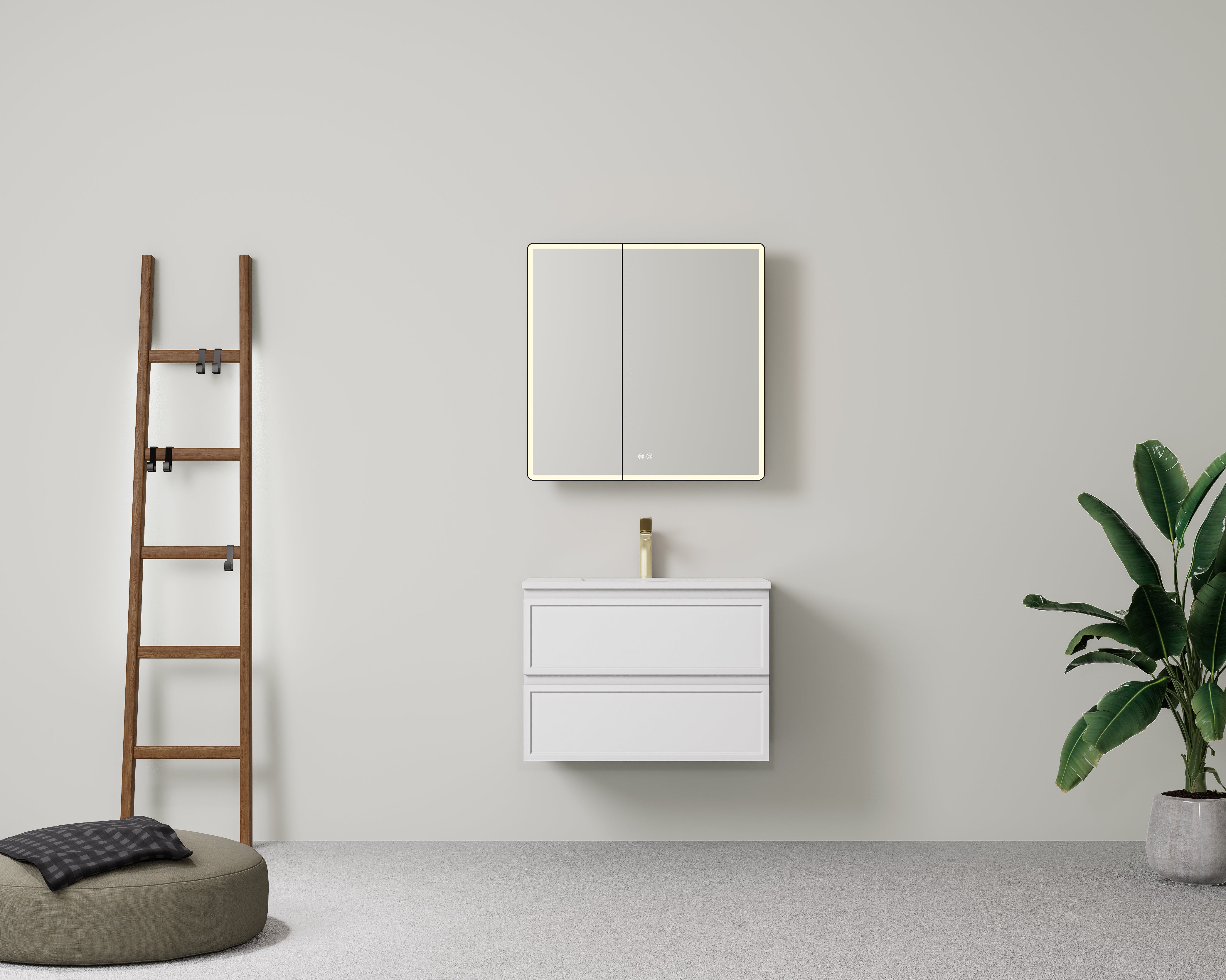 Hamilton Federation Prime Wall Hung PVC Cabinet Matte White