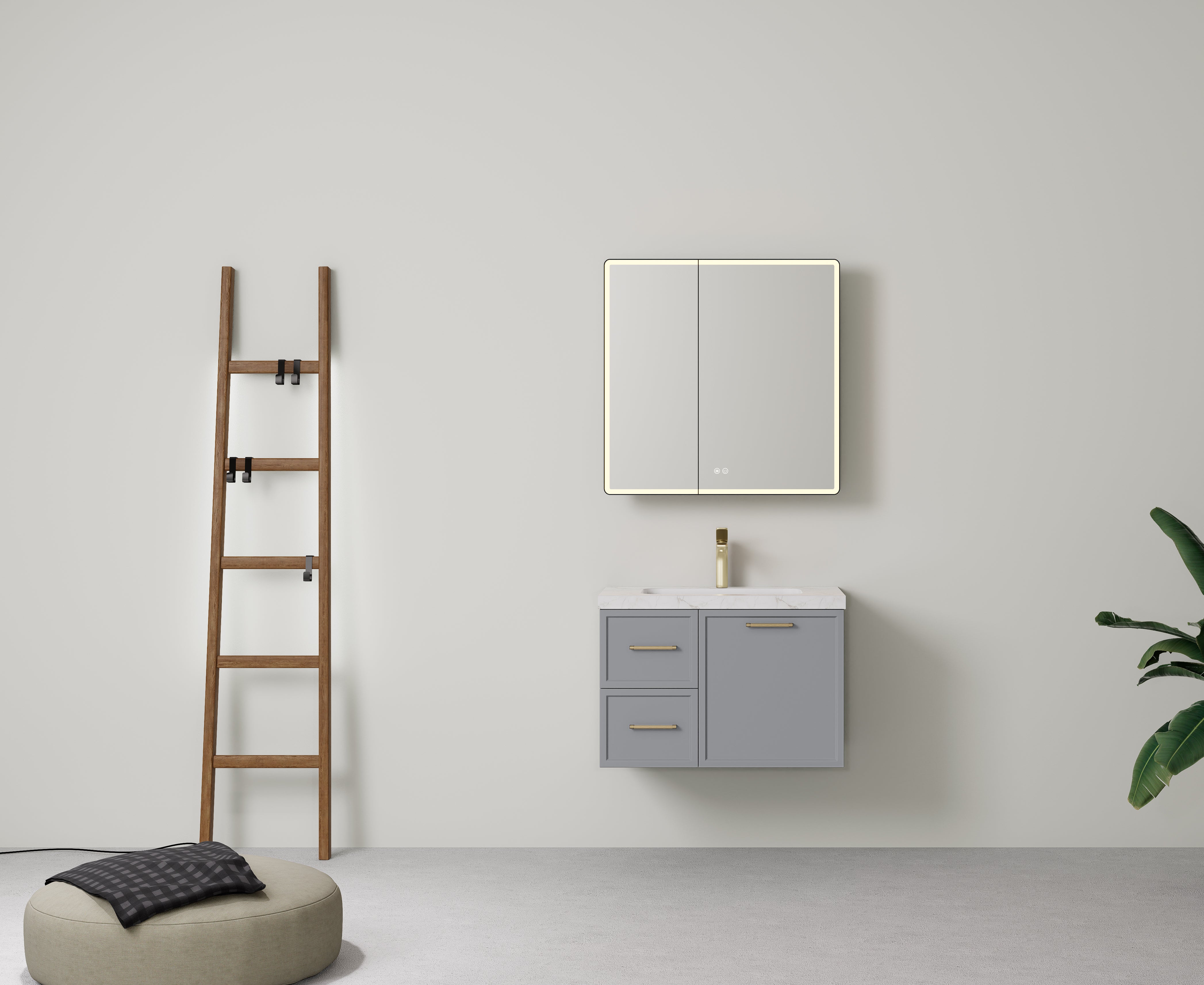 Kingsley Federation Wall Hung PVC Cabinet Matte Grey