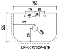 Blanco White Curve Zero Silica Engineer Stone Top