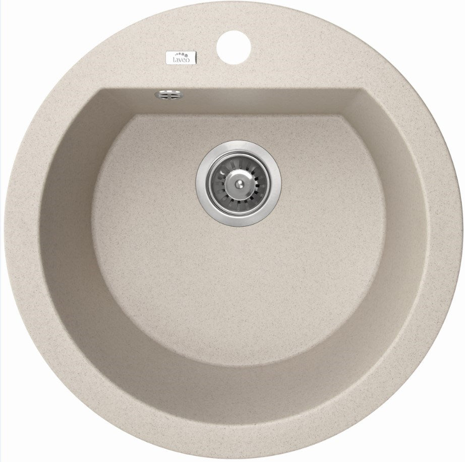 Laveo Dafne Beige Granite Single Bowl Stone Kitchen Sink 510*205mm(including Space Saving Siphon and Click-clack Plug)