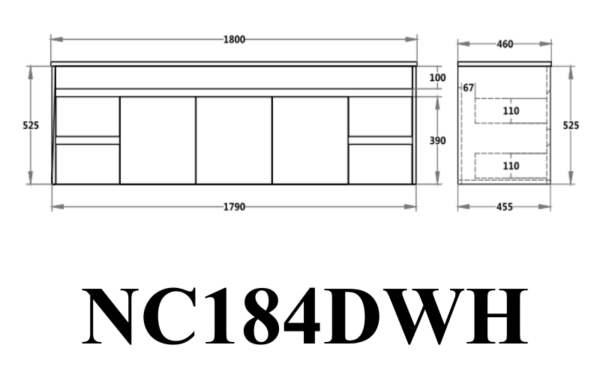 Nova NC184WH Wall Hung