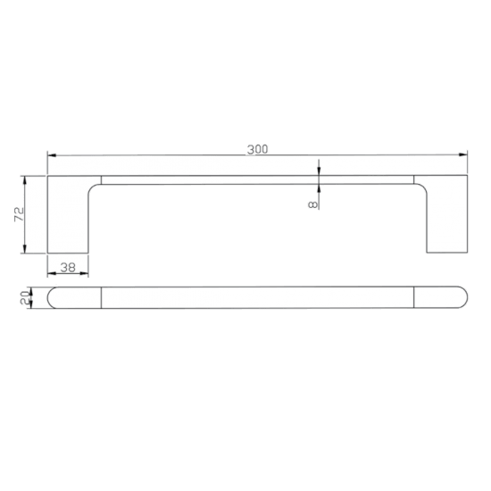 AU Series Chrome Towel Ring 300mm - Living and Bathroom