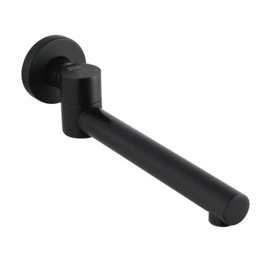 LUCID PIN Round Black Bathtub/Basin Swivel Wall Spout - Living and Bathroom