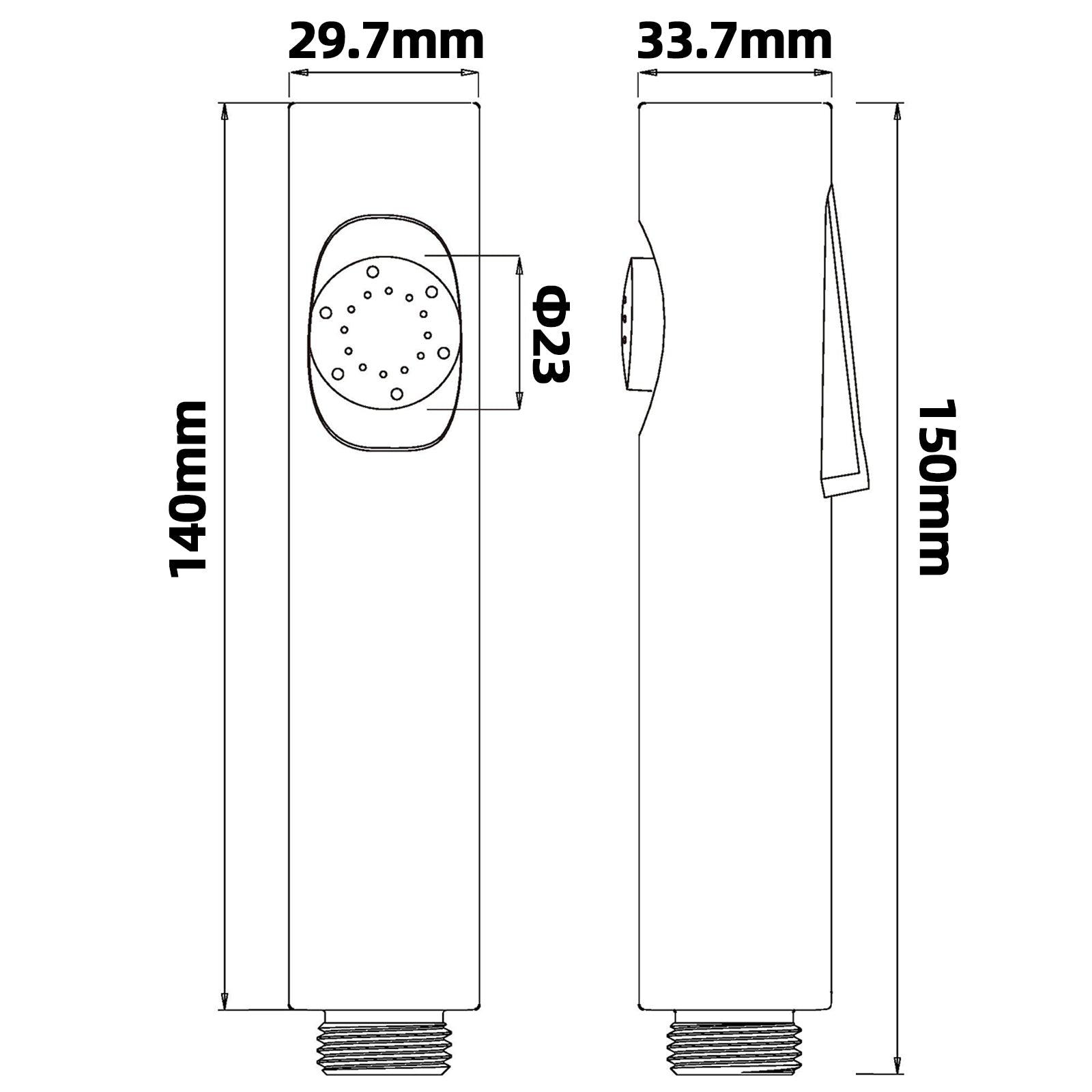 Round Gun Metal Grey ABS Toilet Bidet Spray Kit with Stainless Steel Hose - Living and Bathroom