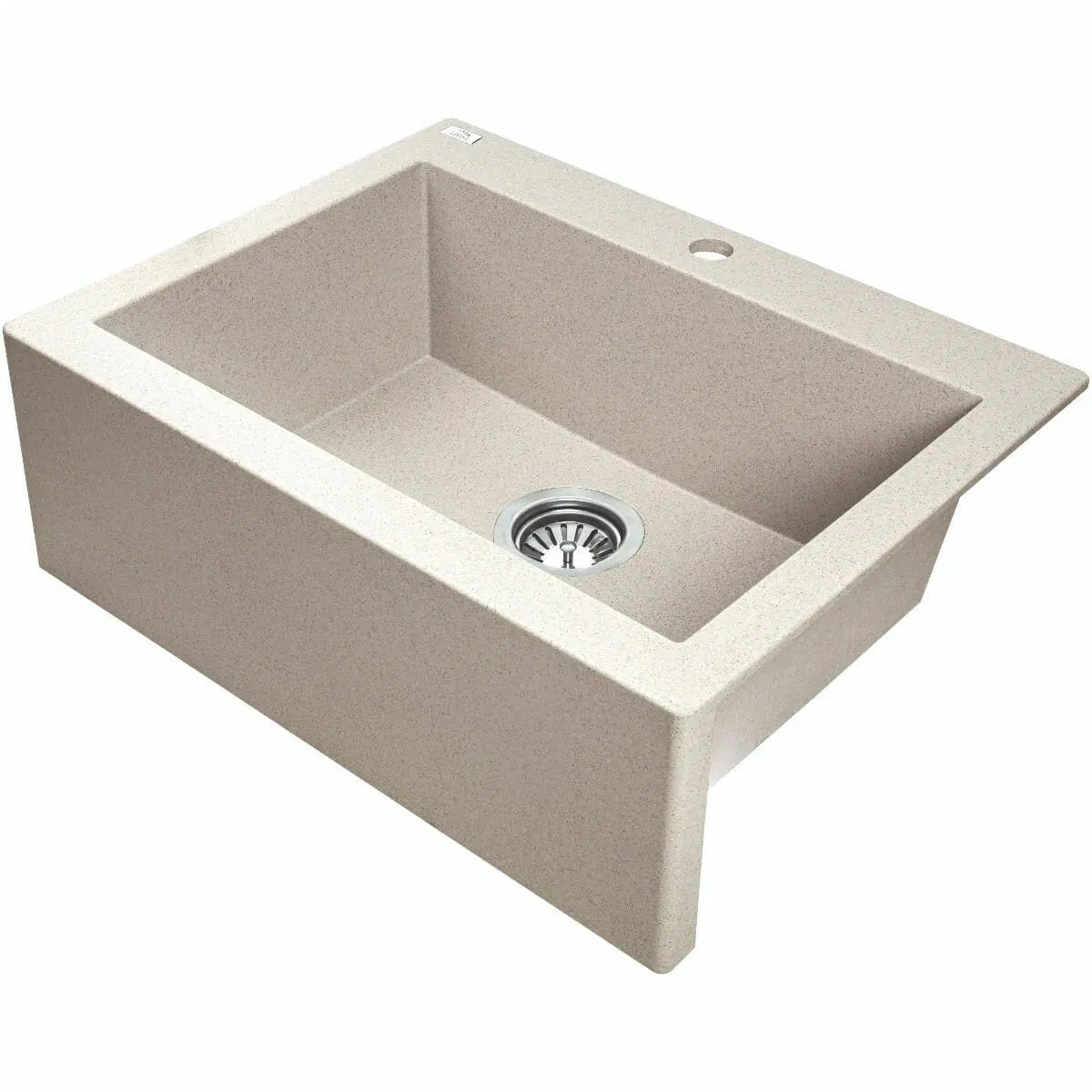 Laveo Komodo Beige Granite Single Bowl Stone Kitchen Sink 490*580*220mm(including Space Saving Siphon and Click-clack Plug)