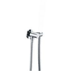 Round Chrome Hand held Shower Bracket Holder - Living and Bathroom