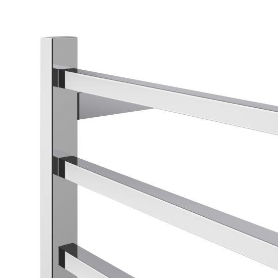 Square Chrome Electric Heated Towel Rack 6 Bars - Living and Bathroom