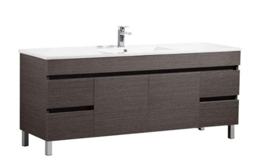 Evie - Wood Grain PVC Floor Vanity 1500*460*860mm Single/Double Bowl