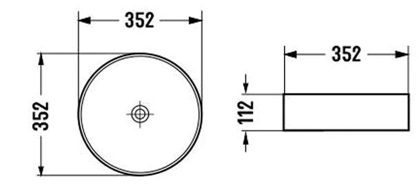 Dark Matt Grey Above counter basin 352*352*112mm