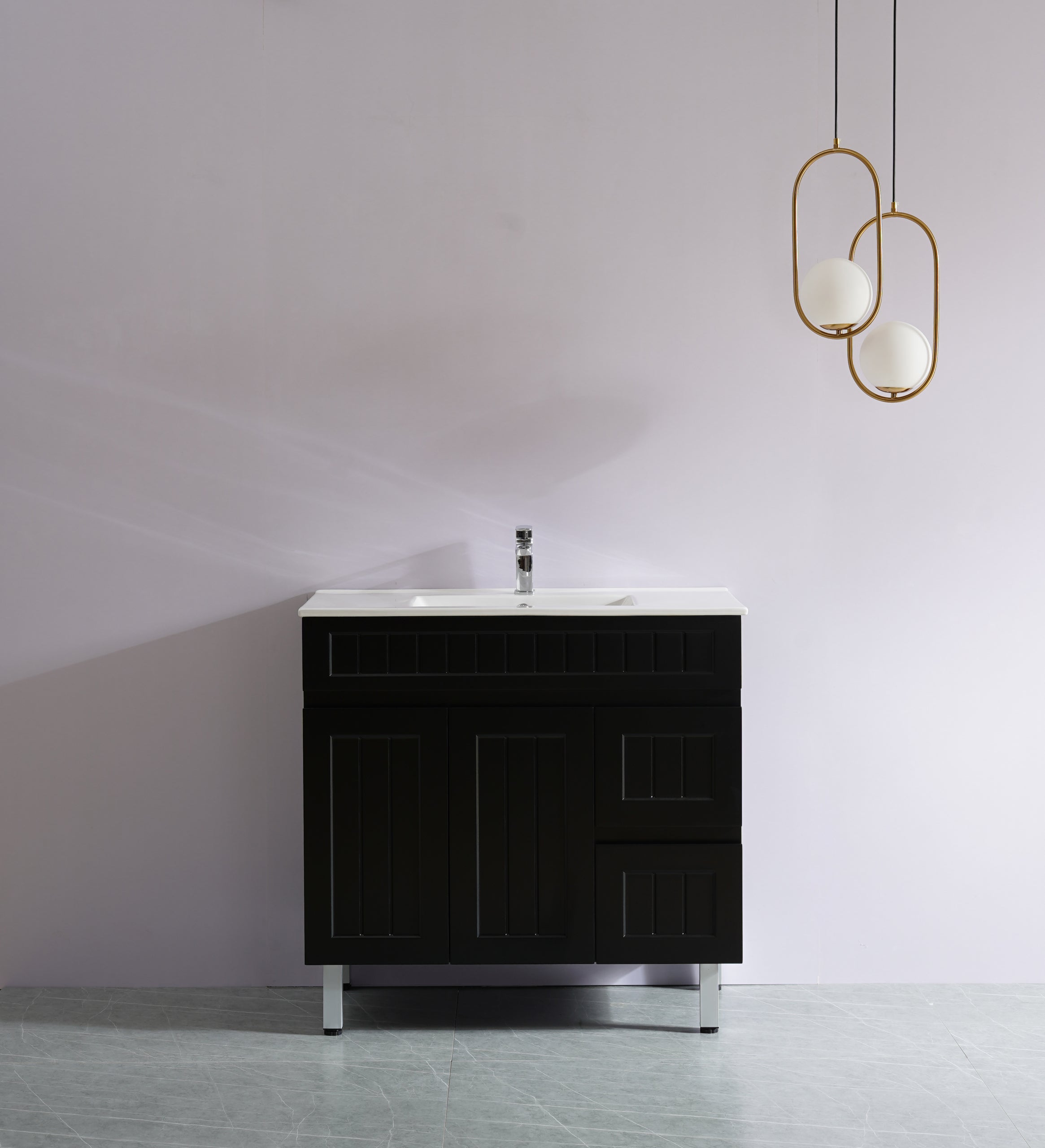 Acacia PVC Freestanding Vanity Matte Black