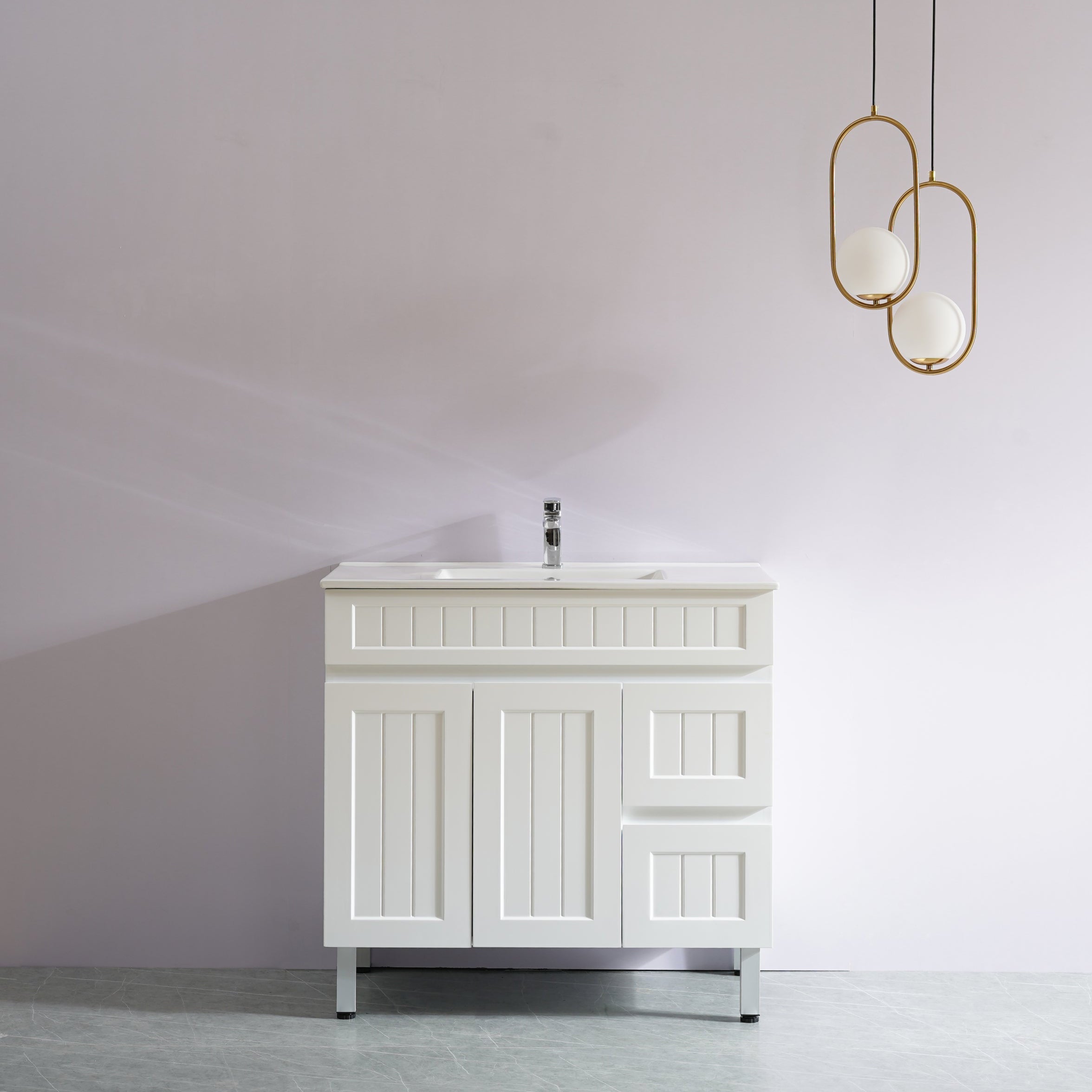 Acacia PVC Freestanding Vanity Matte White