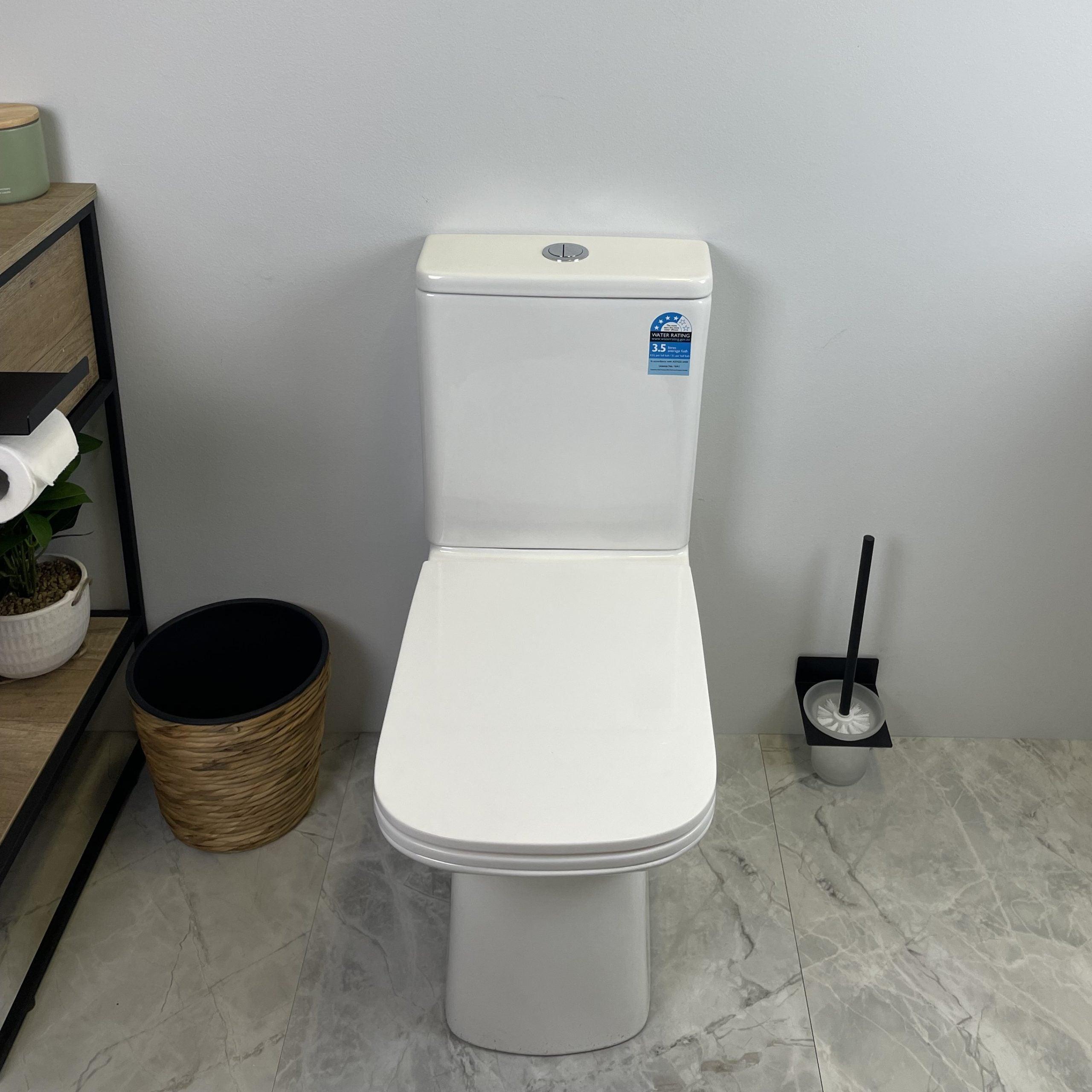 Aria Back To Wall Rimless Toilet Suite - Living and Bathroom