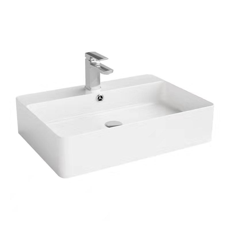 Ultra Slim Gloss White Fine Ceramic-Wall Hung/Above Counter Basin 600×420×140mm