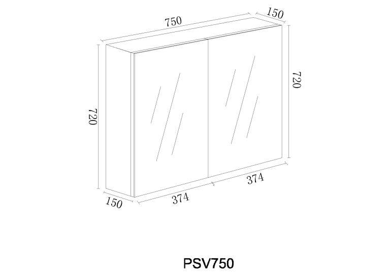 Shaving Cabinet 75cm - Living and Bathroom