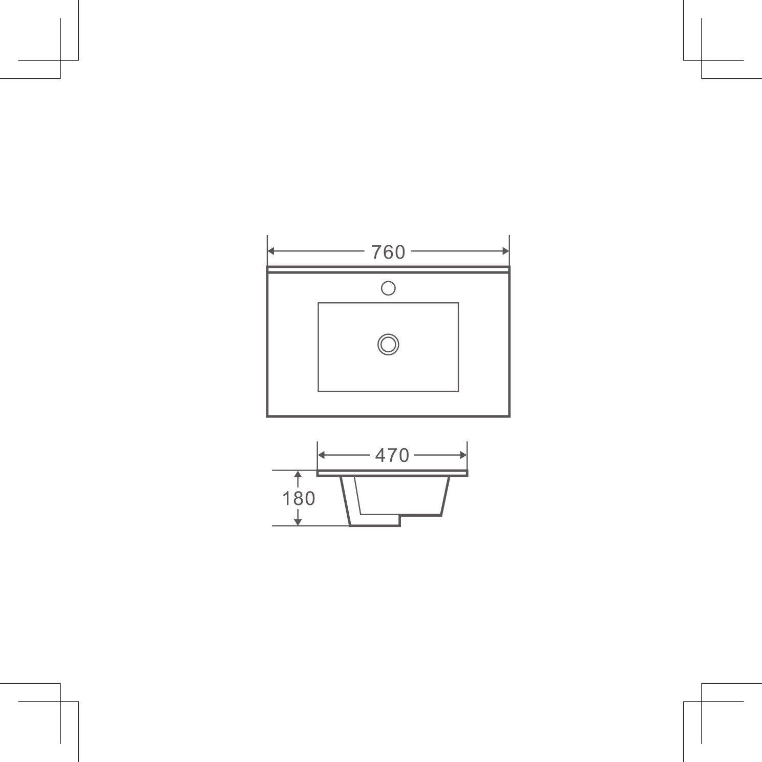 Gloss White BIANCA PVC 75cm Wall Hung Vanity Cabinet (RHD) - Living and Bathroom