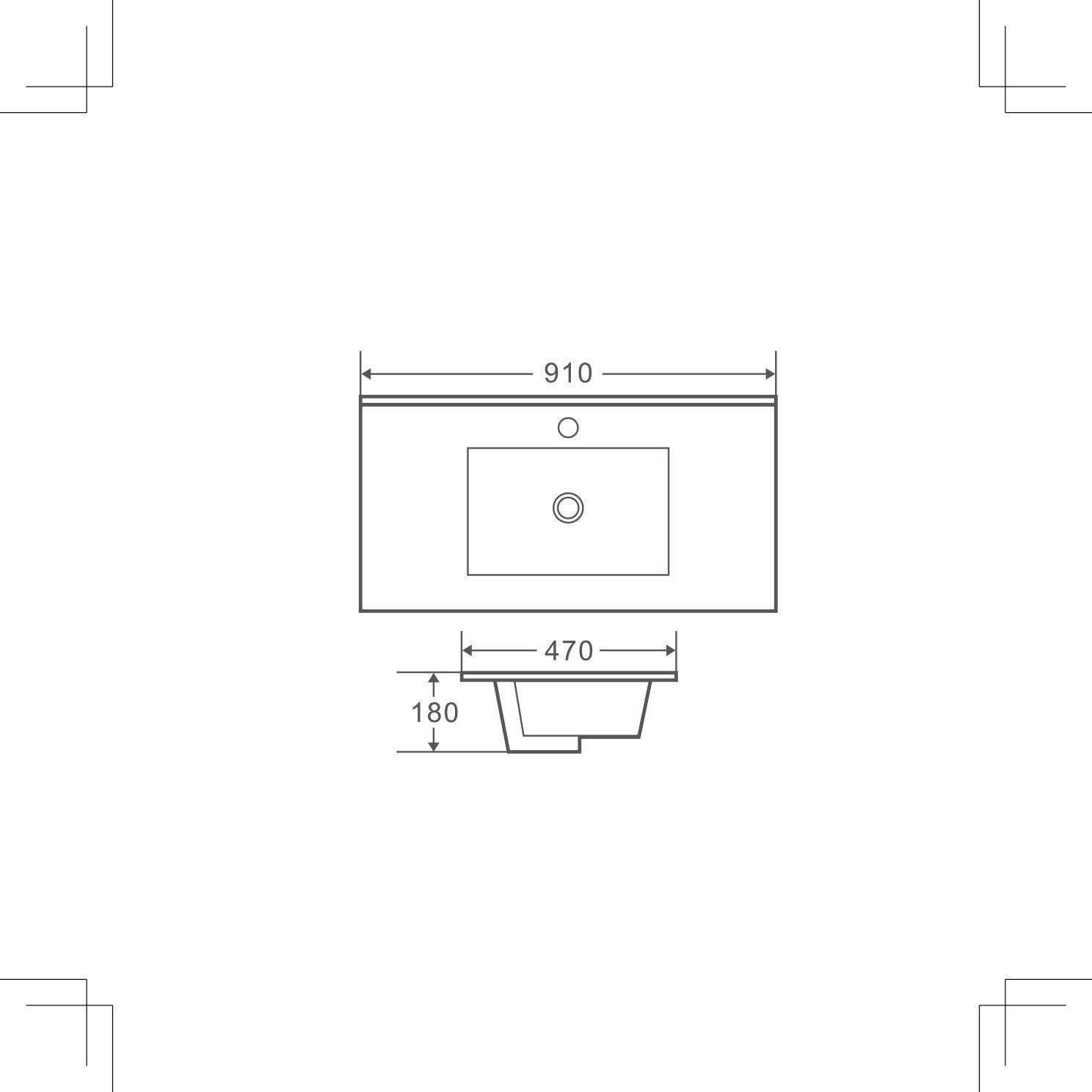 Gloss White BIANCA PVC 90cm Wall Hung Vanity Cabinet (LHD) - Living and Bathroom