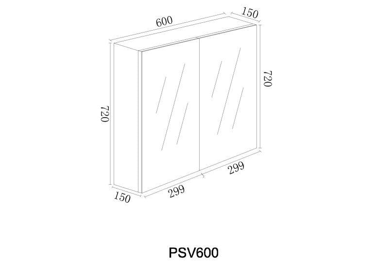 Shaving Cabinet 60cm - Living and Bathroom