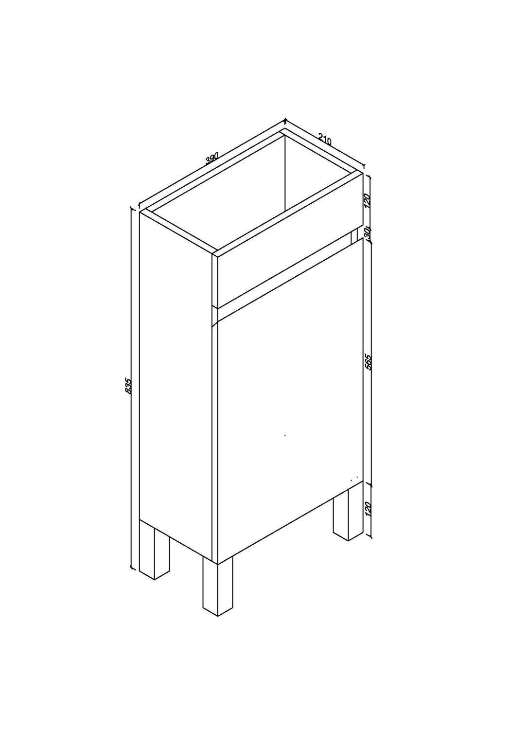 Gloss White BIANCA SLIM PVC 40cm Floor Standing Vanity - Living and Bathroom