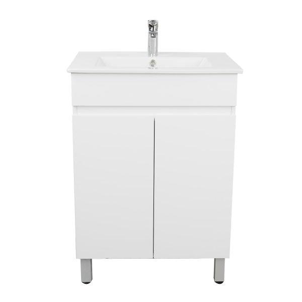 Gloss White BIANCA SLIM PVC 60cm Floor Standing Vanity - Living and Bathroom