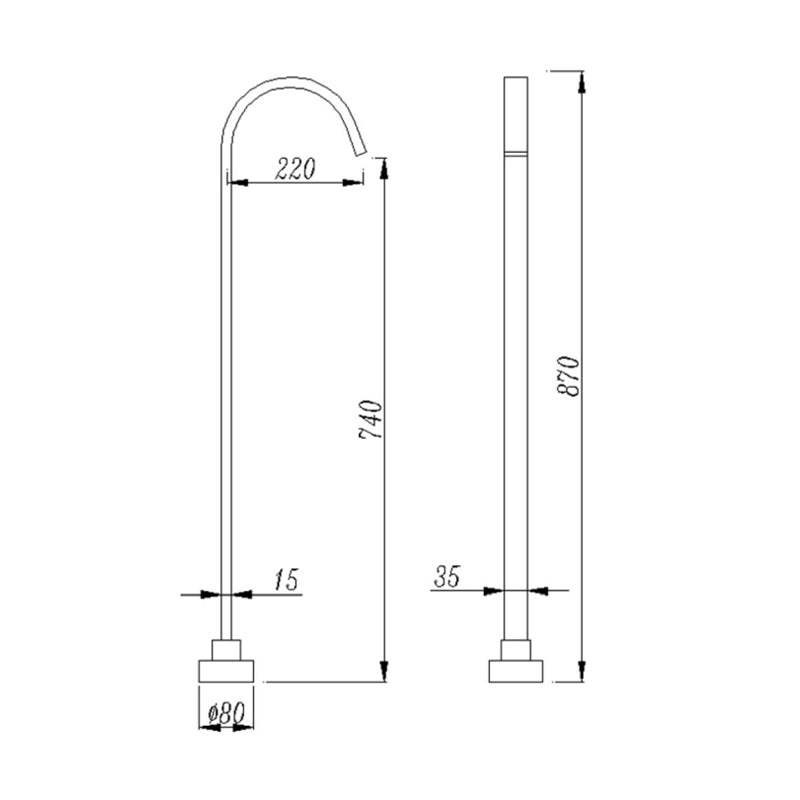 Cavallo Square Free Standing Spout