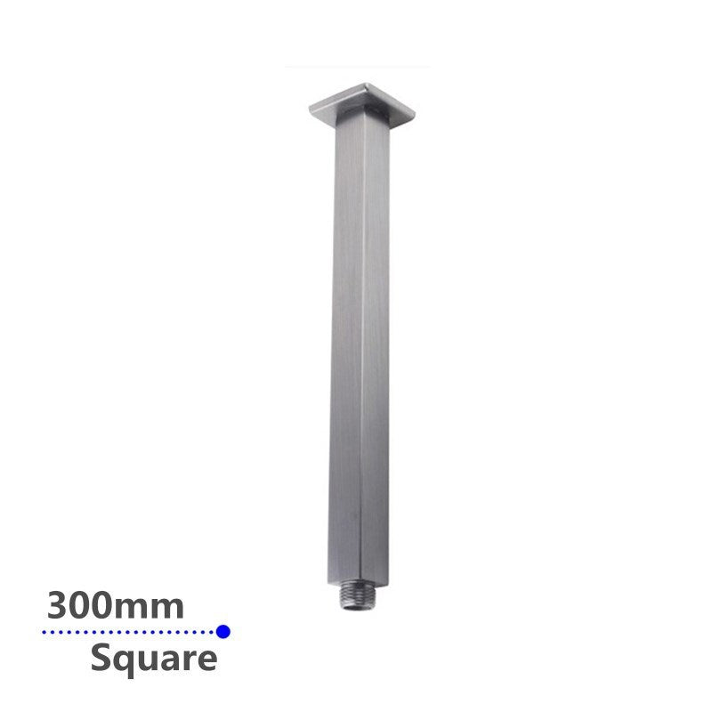Square Brushed Nickel Ceiling Shower Arm 300mm