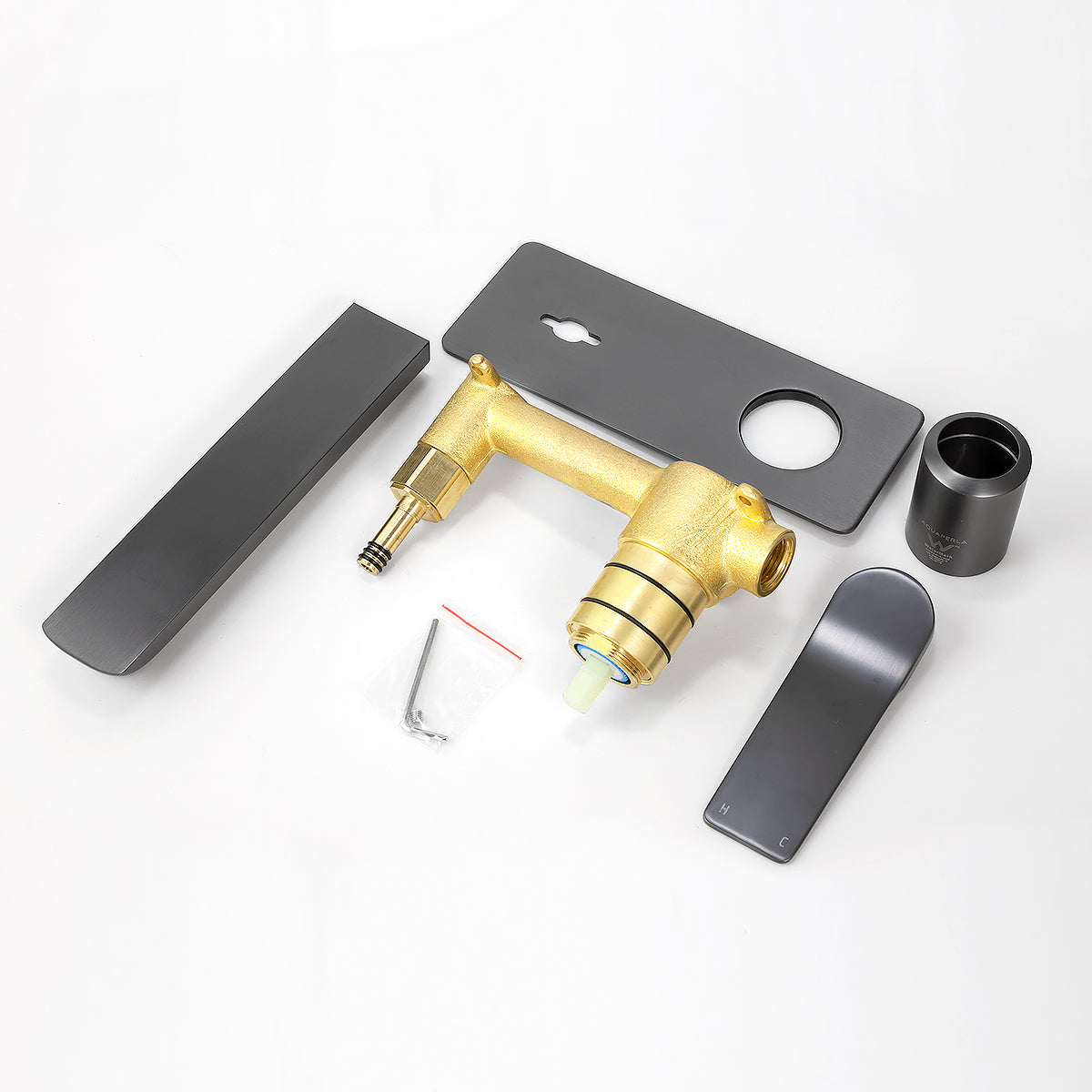 RUSHY Series Square Wall Basin/Bath Mixer Spout Set