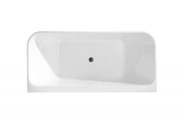 Bullion 1700mm Back-to-Wall Gloss White Bathtub - Living and Bathroom