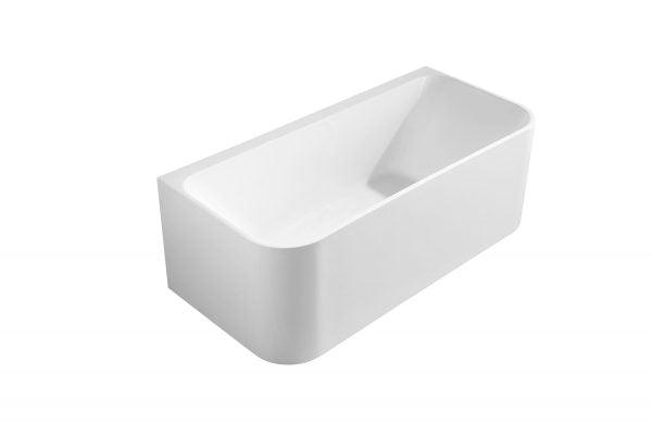 Bullion 1700mm Back-to-Wall Gloss White Bathtub - Living and Bathroom