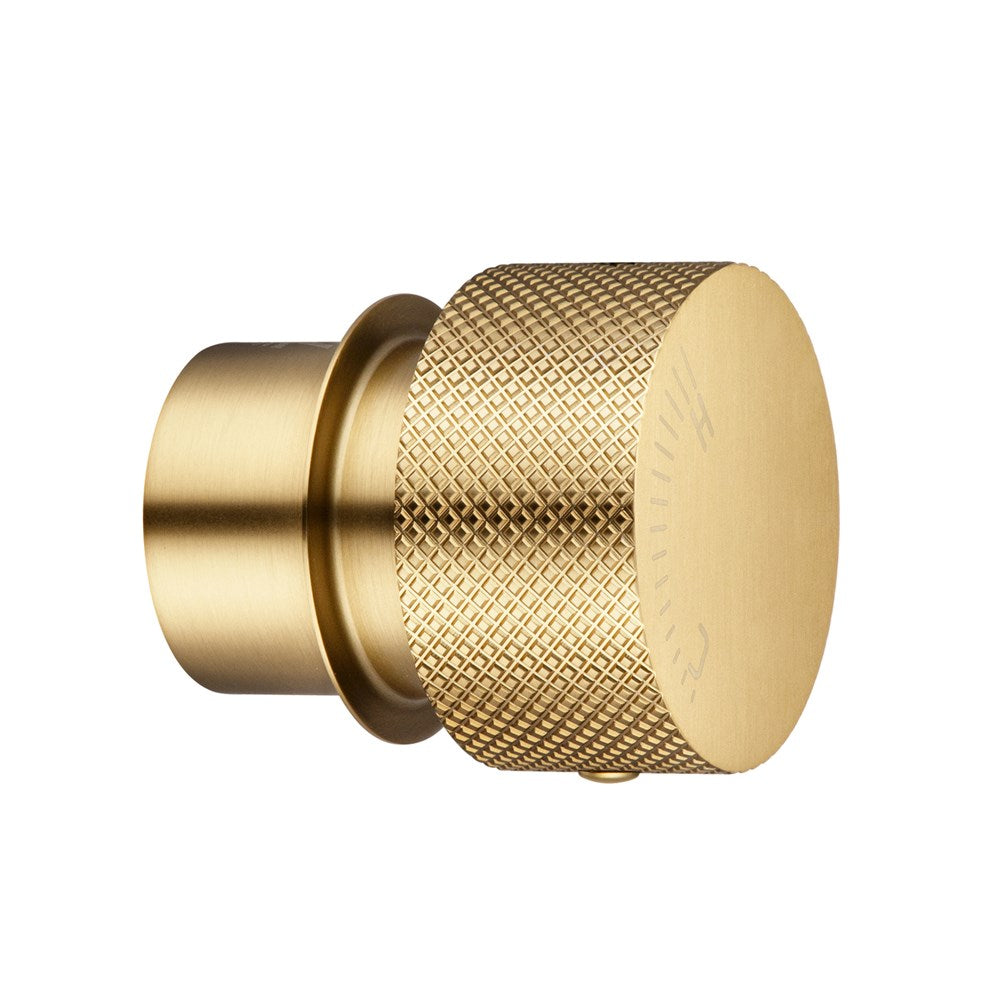 Round Brushed Brass Progressive Wall Mixer Handle