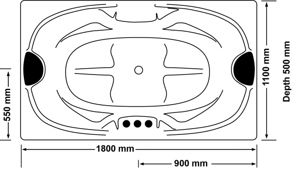 Bargelo 1800*1100*500mm Gloss White 18 Jets Drop In Spa Bath Tub - Living and Bathroom