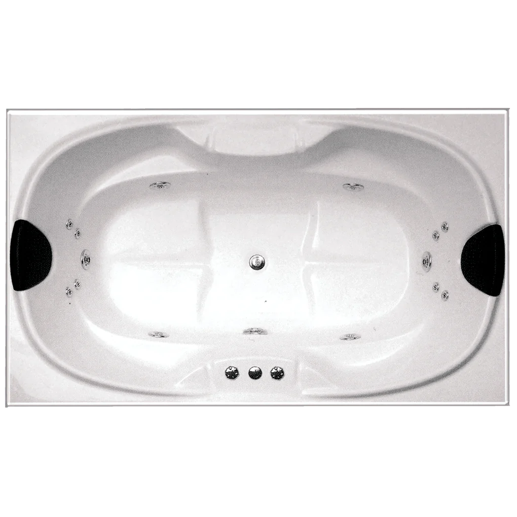Bargelo 1800*1100*500mm Gloss White 18 Jets Drop In Spa Bath Tub - Living and Bathroom