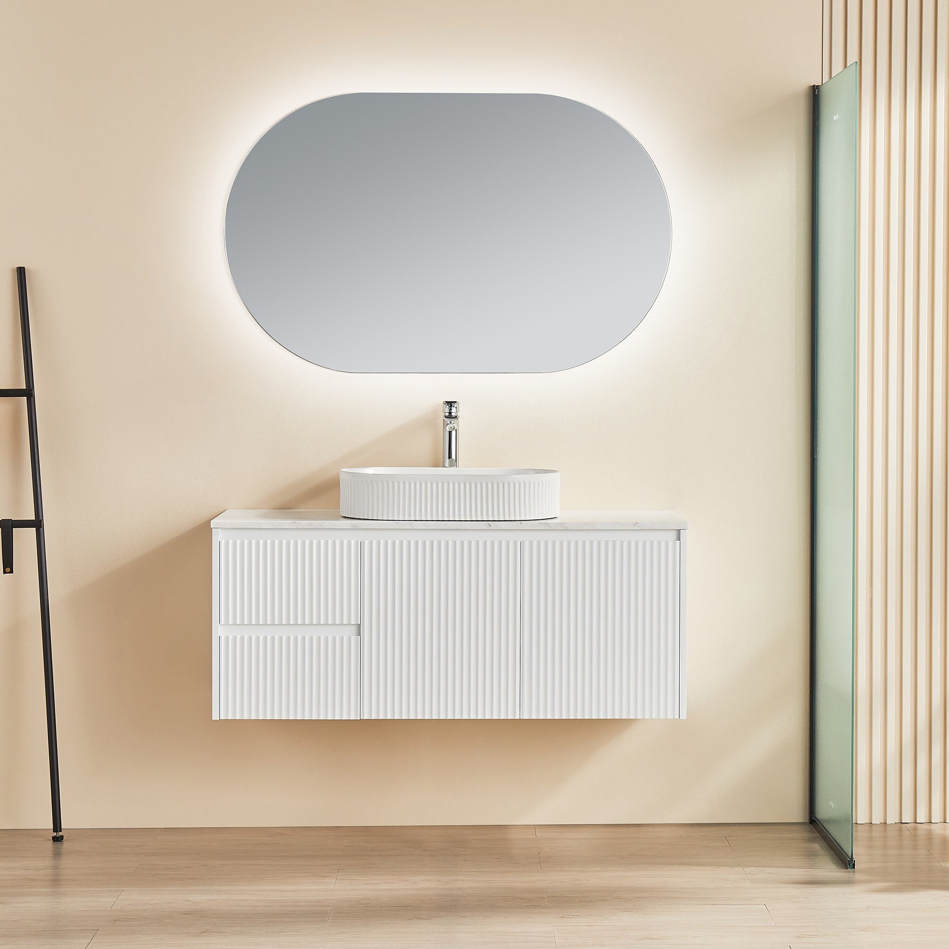 Brindabella PVC Waterproof Wallhung Bathroom Vanity Matte White