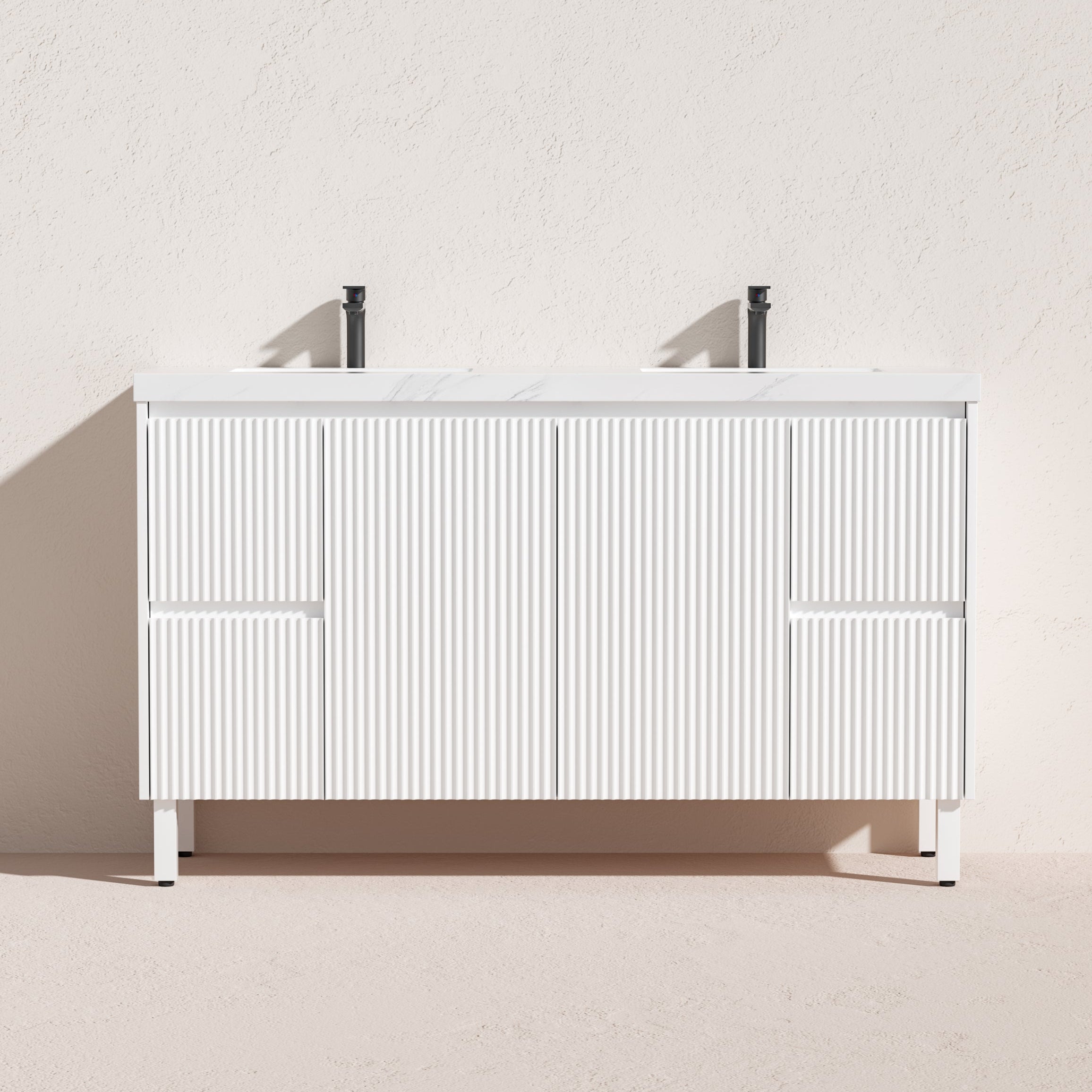 Brighton PVC Waterproof Freestanding Bathroom Vanity Matte White